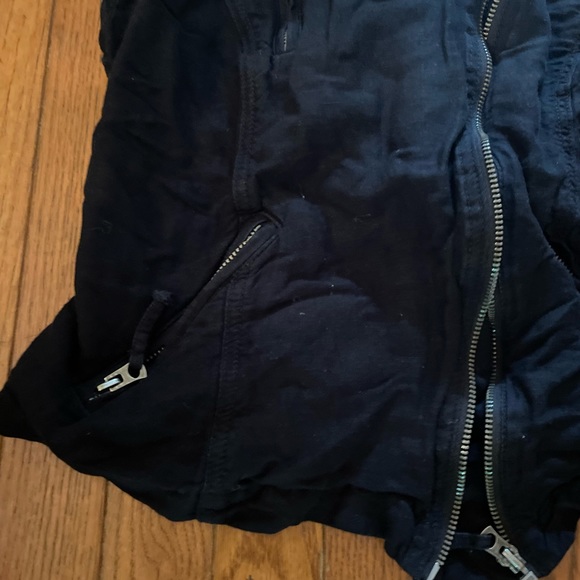 Lucky black unisex zippered moto vest linen sleeveless pockets adjustable back - Picture 2 of 9